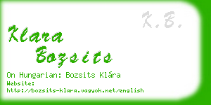 klara bozsits business card