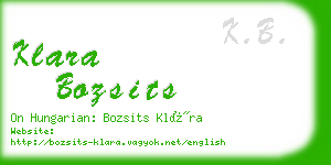 klara bozsits business card